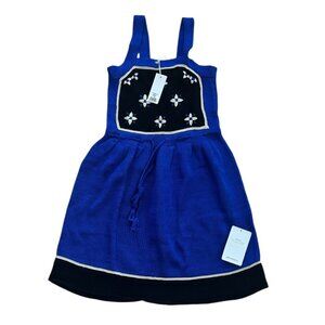 My Theresa Azetura Girls Royal Blue Knit Dress Sz 10 NWT Artisan Cotton Heirloom